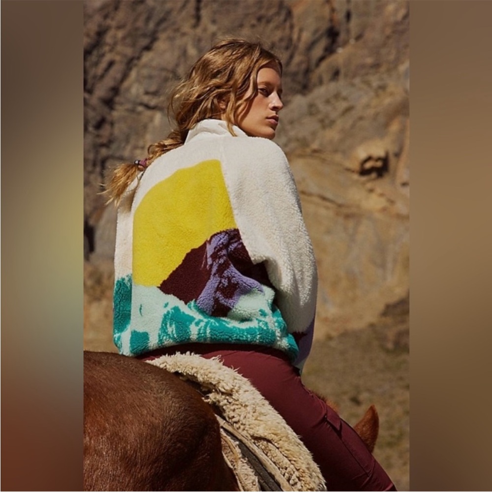 NWOT ⭐️ Free People FP Movement Hit The Slopes Printed Fleece Jacket (XS) - Picture 4 of 16